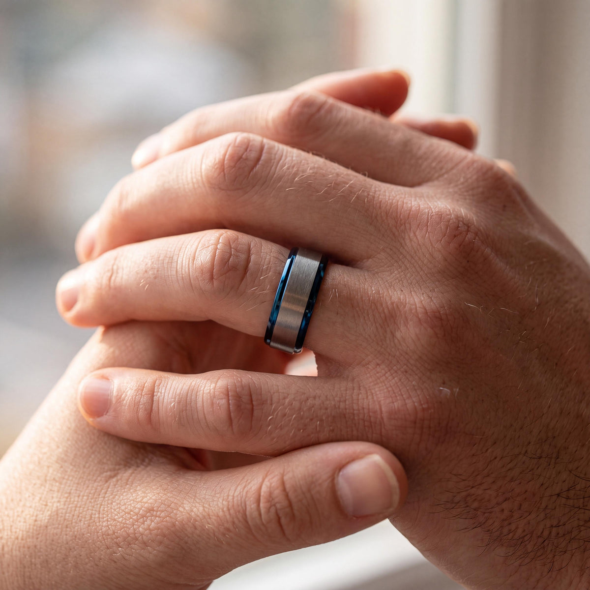 Mens Wedding Band,Mens Tungsten Wedding Band,Unique Wedding Rings,Wedding Bands Minimalist,Smooth Silver Ring,Rose Wedding Band,Blue Jewelry