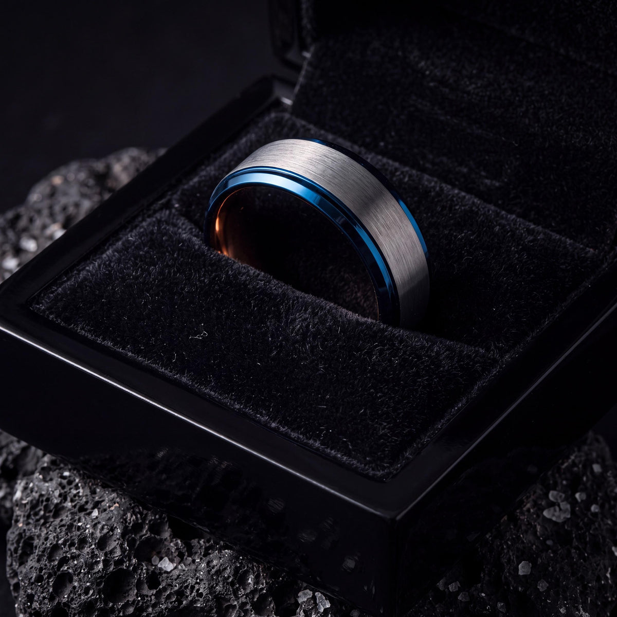 Mens Wedding Band,Mens Tungsten Wedding Band,Unique Wedding Rings,Wedding Bands Minimalist,Smooth Silver Ring,Rose Wedding Band,Blue Jewelry