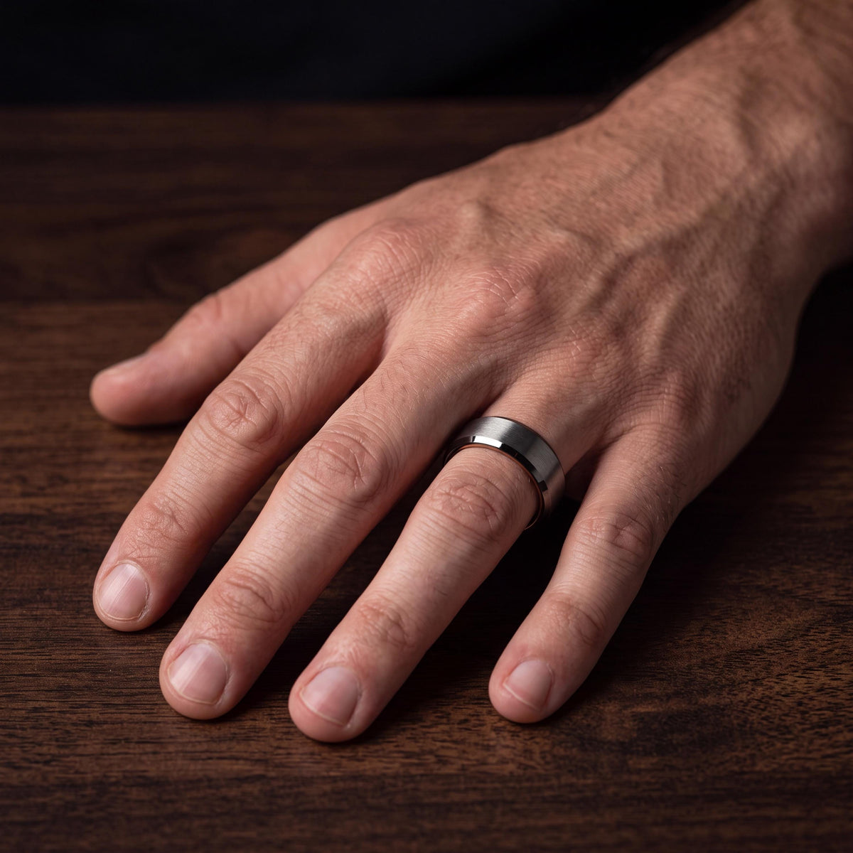 Mens Tungsten Wedding Band,Men Wedding Ring,Wedding Bands Set His and Hers Unique,Gunmetal Men Wedding Band,Silver Engagement Rings,Rosegold