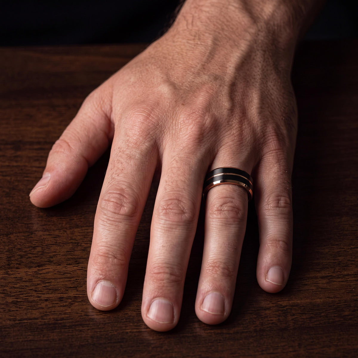 Wedding Bands,Mens Wedding Band Tungsten,Curved Wedding Band,Two Tone Mens Wedding Rings,Black Line Rose,Rose Wedding Band,Black Embellished