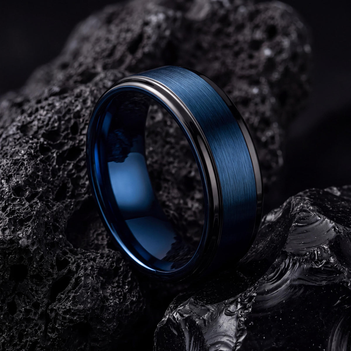 Tungsten Wedding Band,Mens Wedding Band Tungsten,Matching Wedding Bands,Womans Wedding Band Ring,Black Wedding Band Women,Dusty Blue Wedding