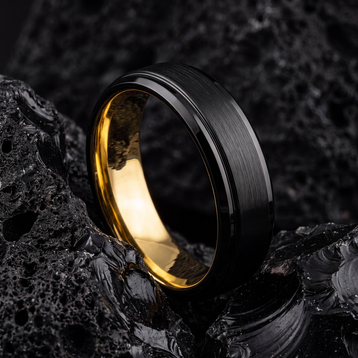 Wedding Bands,Mens Tungsten Wedding Band,Wedding Bands Set,Wedding Bands Set His and Hers,Minimalist Jewelry Gold,Black Mens Wedding Band,10
