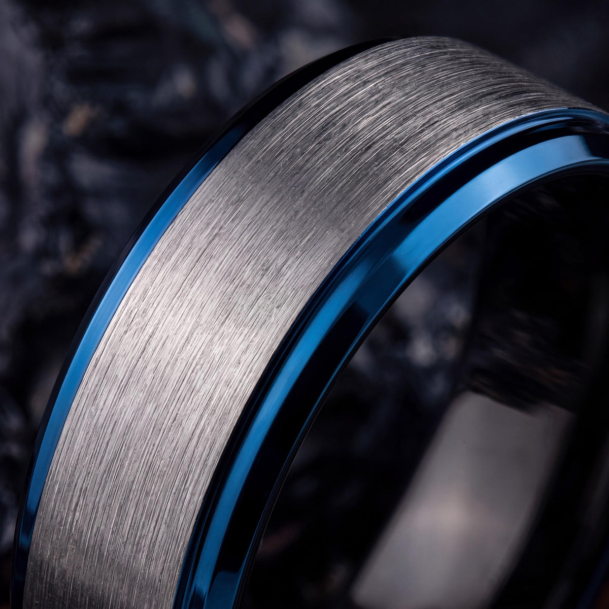Wedding Bands,Mens Tungsten Wedding Band,Matching Wedding Bands,Minimal Wedding Band,Mens Wedding Bands Silver,Wedding Jewelry Black,Blue,10