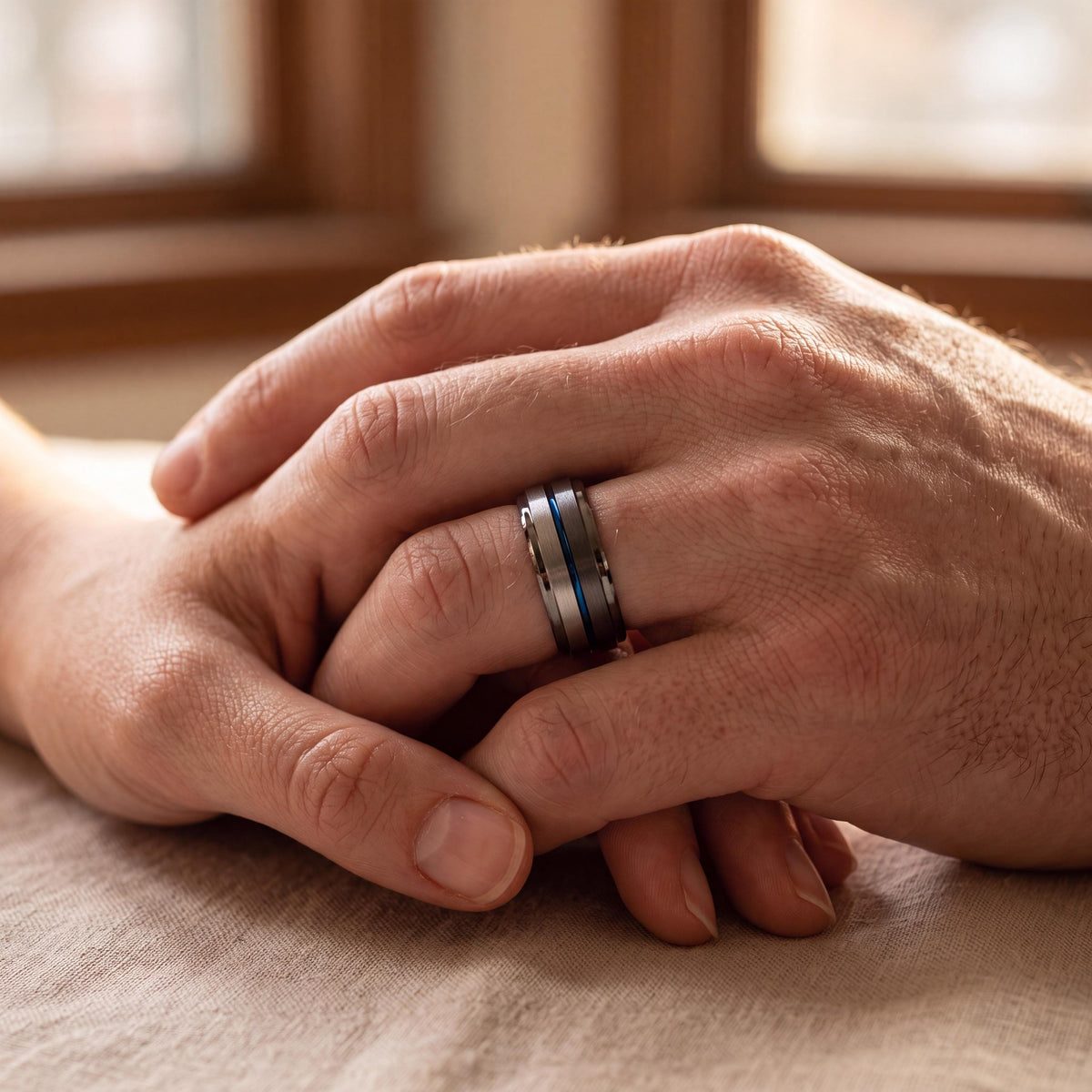 Mens Wedding Band,Tungsten Wedding Band,Wedding Bands Women,Mens Wedding Ring Unique,Gunmetal Men Wedding Band,Mens Ring Silver,Blue Rings,8
