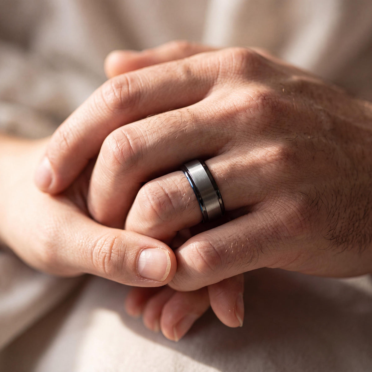 Mens Wedding Band Tungsten,Curved Wedding Band,Wedding Bands Set His and Hers Unique,Gunmetal,Silver Mens Wedding Band,Blue Wedding Bands,10
