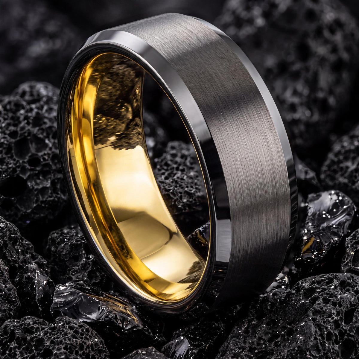 Tungsten Wedding Band,Mens Tungsten Wedding Band,Wedding Rings,Couples Wedding Rings,Male Wedding Band Gunmetal 8mm,Thin Gold Wedding Band,8