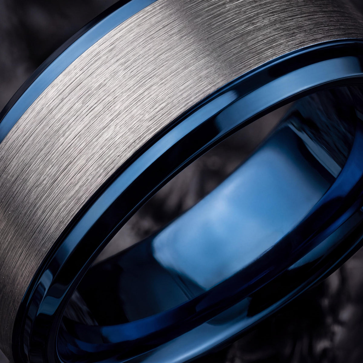 Mens Tungsten Wedding Band,Wedding Rings,Size 6 Wide Wedding Band,Mens Wedding Ring Silver And Blue,Womens Silver Rings,Blue Wedding Ring,10
