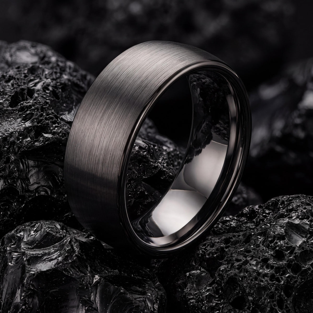 Wedding Band,Mens Tungsten Wedding Band,Matching Wedding Bands His and Hers,Wedding Band Set His and Hers Unique,Gunmetal Men Wedding Band,8