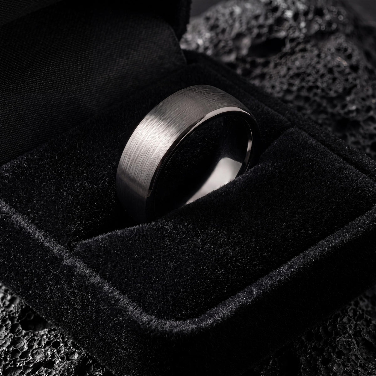 Wedding Band,Mens Tungsten Wedding Band,Matching Wedding Bands His and Hers,Wedding Band Set His and Hers Unique,Gunmetal Men Wedding Band,8