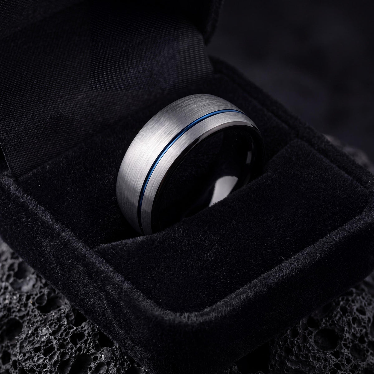 Wedding Bands,Mens Tungsten Wedding Band,His and Hers Wedding Bands,Personalized Wedding,Silver Band,Black Wedding Ring,Blue Wedding Ring,10