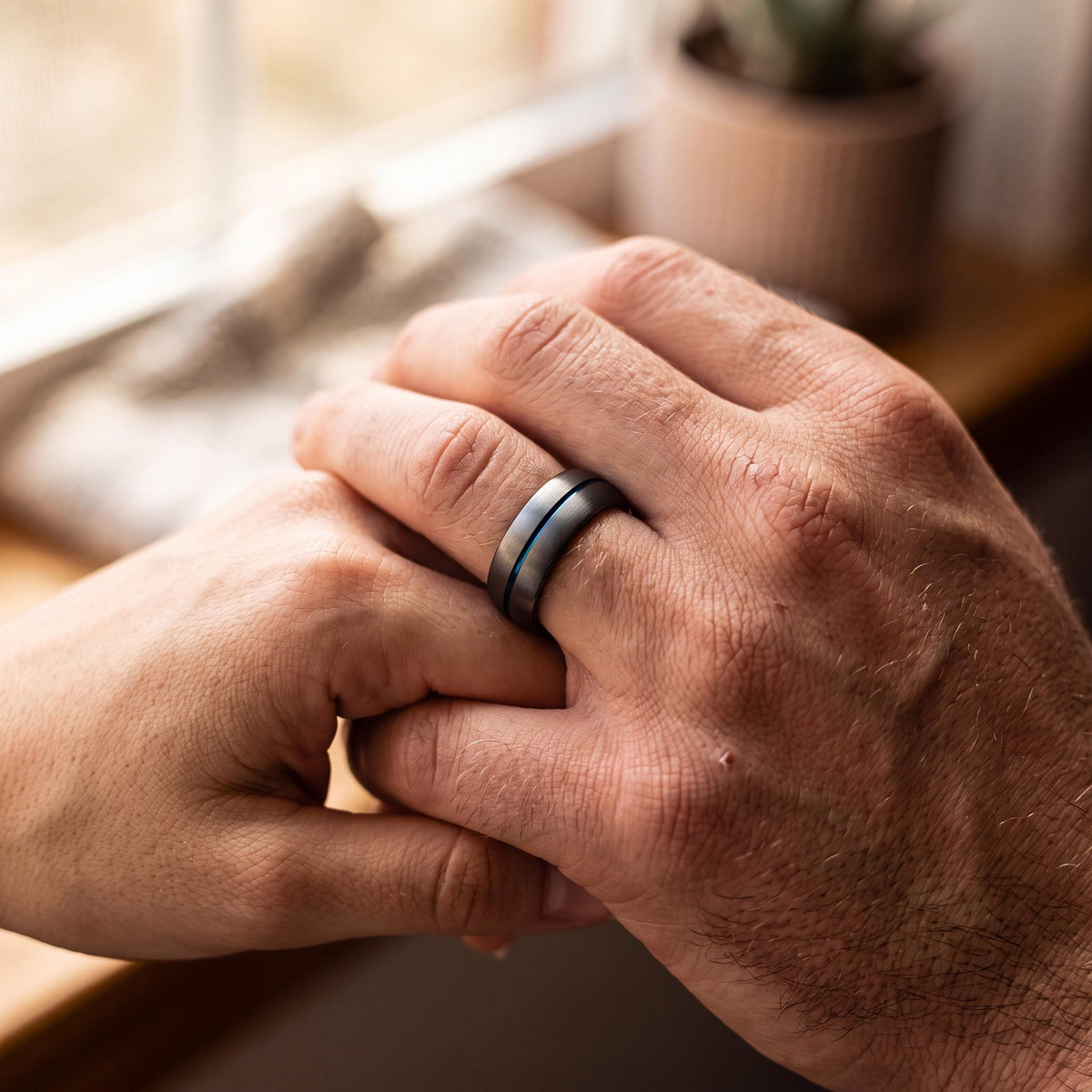 Mens Wedding Band,Mens Wedding Band Tungsten,Wedding Rings Women,Matching Wedding Rings Set,Gunmetal Men Wedding Band,Grey,Mens Rings Blue,8