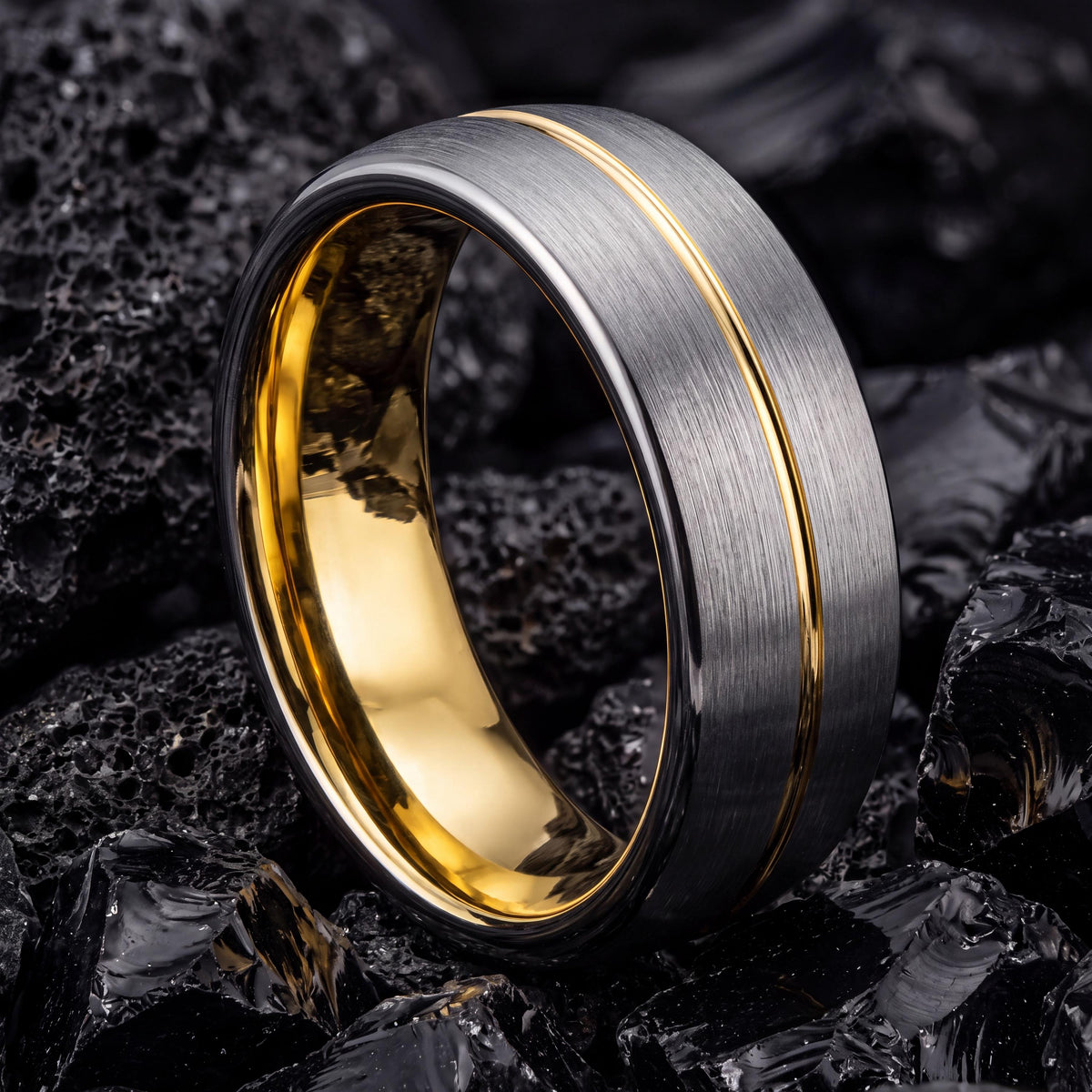 Wedding Ring,Tungsten Wedding Band,Unique Mens Wedding Band,Dainty Wedding Band,Gunmetal Men Wedding Band,Thick Gold Ring,Men Silver Ring,10