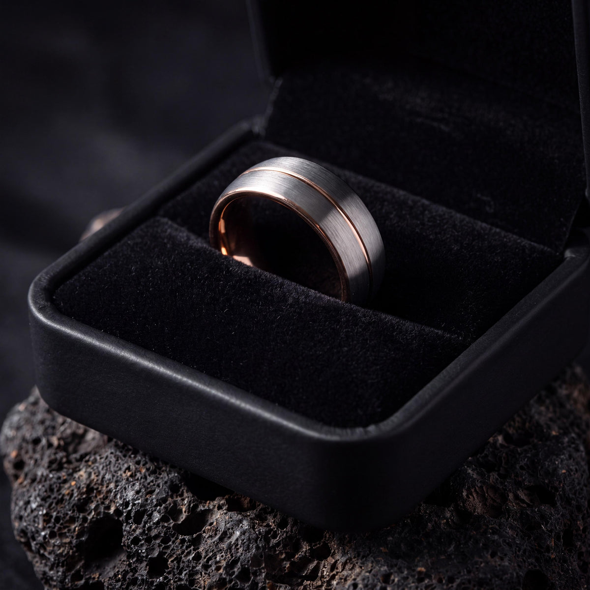 Tungsten Wedding Band,Unique Wedding Rings,Wedding Rings Sets His and Hers,Silver Rose Ring,Silver Big Ring,Female Rose Gold Wedding Band,10