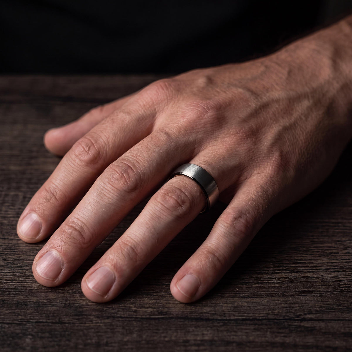 Tungsten Wedding Band,Mens Wedding Band Unique,Wedding Rings Women Unique,Black Rose,Silver Band,Rose Wedding Band,Black Mens Wedding Band,8