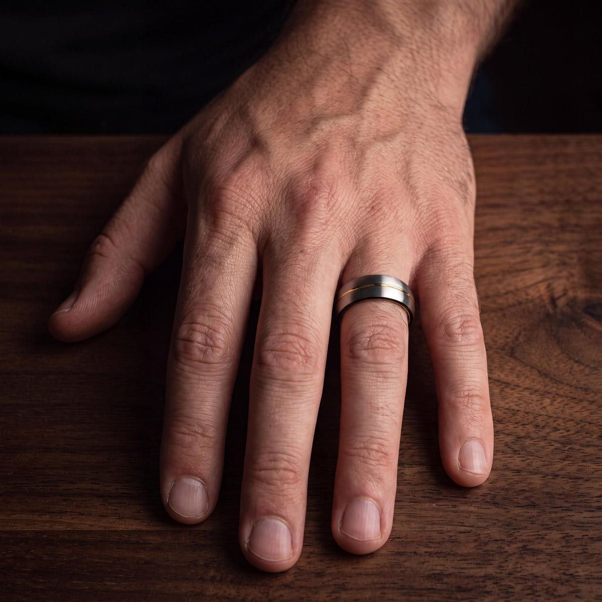 Tungsten Carbide Wedding Band, 18k Gold Plated, Comfort Fit