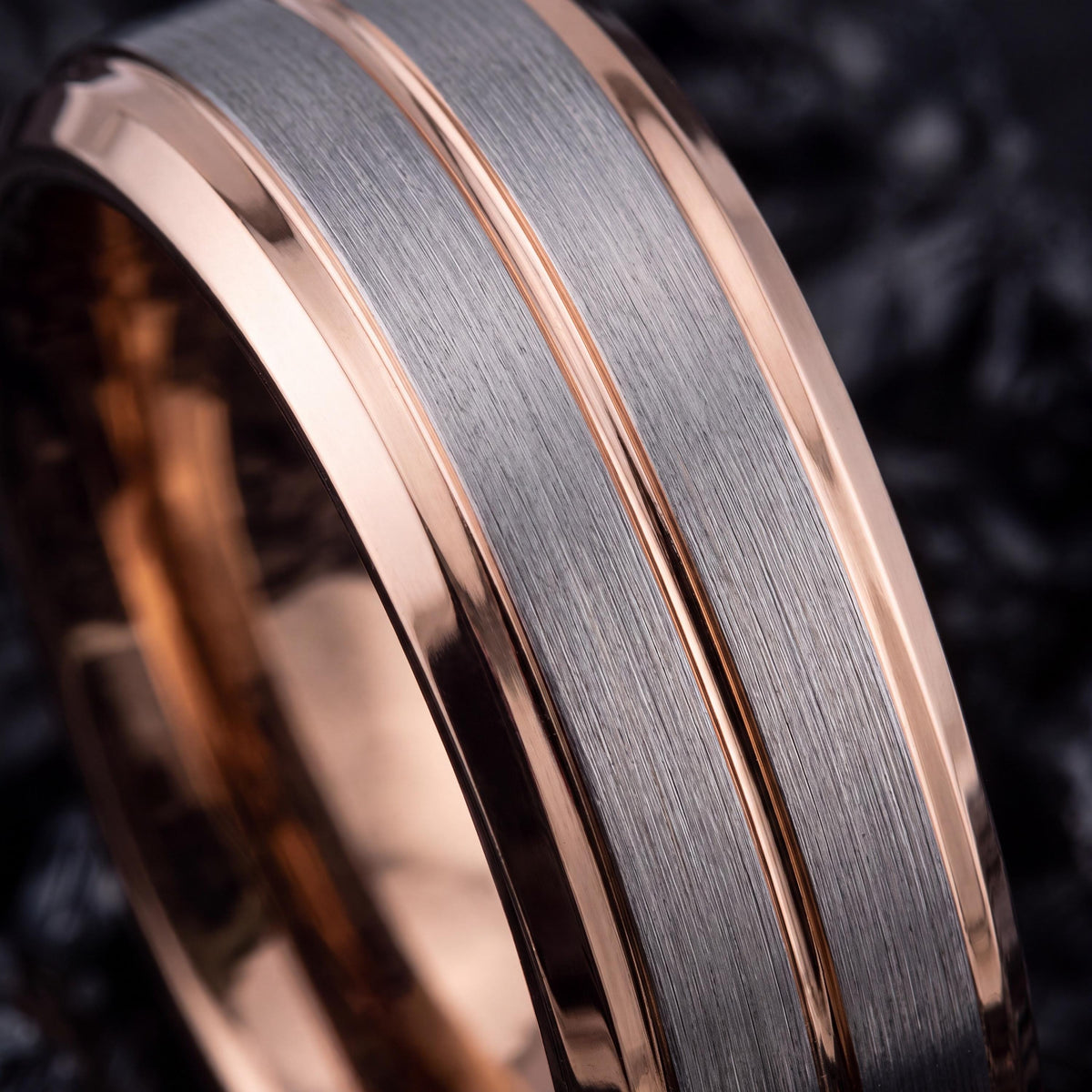 Mens Tungsten Wedding Band,His and Hers Wedding Bands,Man Wedding Bands,Silver Rose Ring,Mens Wedding Bands Silver,Rose Gold Stacking Ring,8
