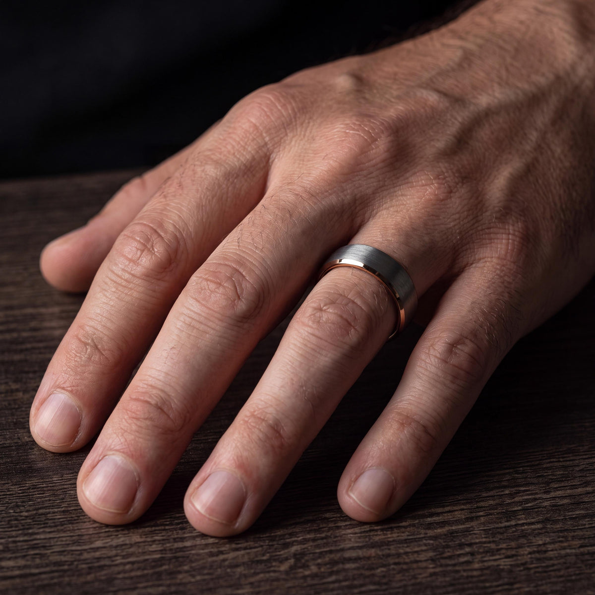 Tungsten Wedding Band,Mens Wedding Band Tungsten,Unique Wedding Rings,Wedding Bands Minimalist,Gunmetal,Grey,Female Rose Gold Wedding Band,1