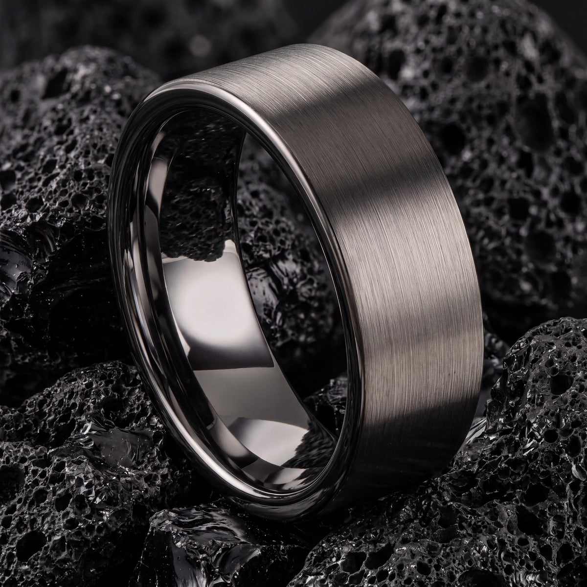Wedding Bands,Mens Wedding Band Tungsten,Wedding Ring Set His and Hers,Wedding Band Set His and Hers Unique,Male Wedding Band Gunmetal 8mm,2