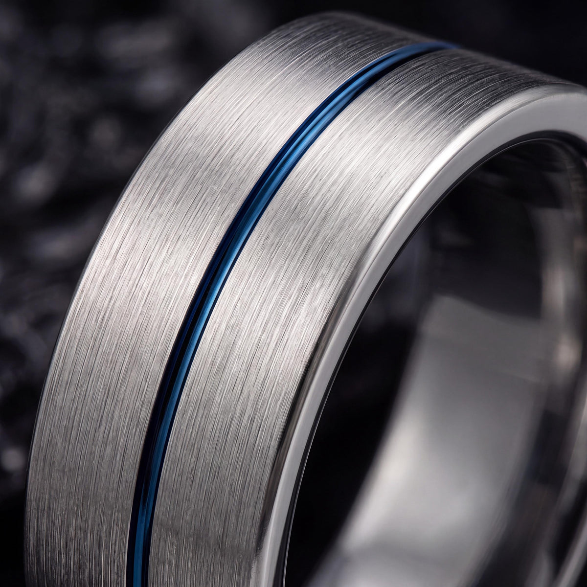Wedding Ring,Mens Tungsten Wedding Band,Wedding Rings,Two Tone Mens Wedding Rings,Blue And Silver Ring,Mens Heavy Silver Ring,Blue Wide Ring