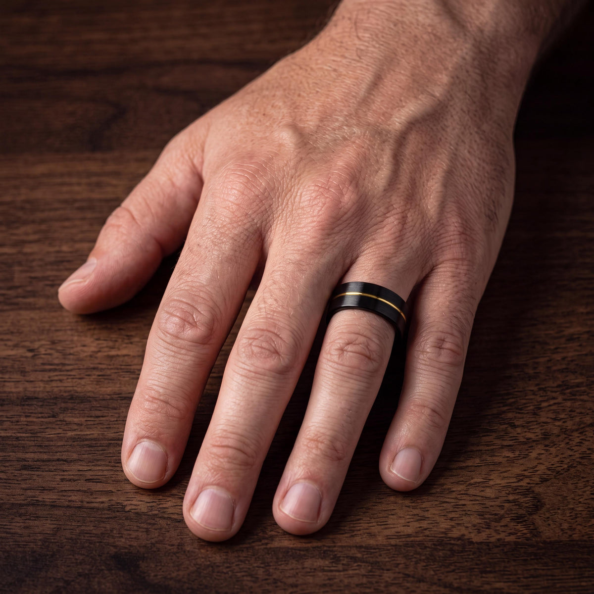 Wedding Bands,Tungsten Wedding Band,Matching Wedding Bands His and Hers,Mens Wedding Bands Unique,Cute Dainty Gold Plated Ring,Black Metal,8