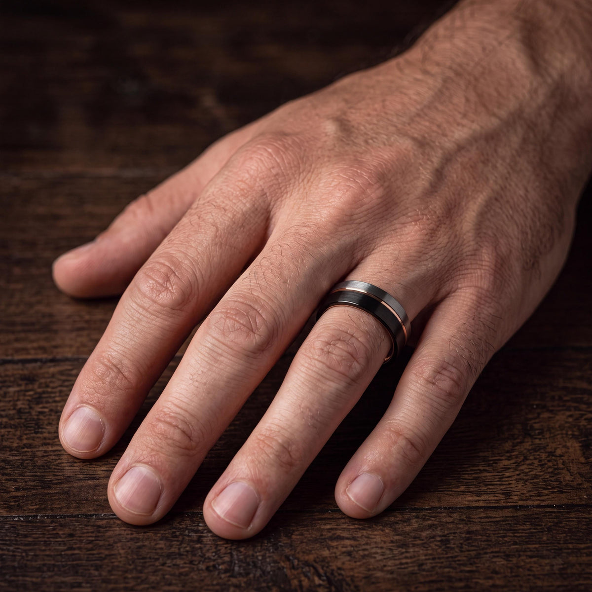 Black Tungsten Ring, Silver Wedding Band Men, Rose Gold Ring, Engagement Rings Sets, Best Friend Birthday Gifts, Boyfriend Christmas Gift