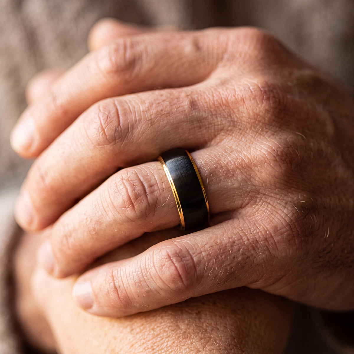 Wedding Ring,Mens Wedding Band Tungsten,Wedding Engagement Rings,Wedding Bands Set His and Hers,Chunky Gold Jewelry,Black Promise Ring Set,8