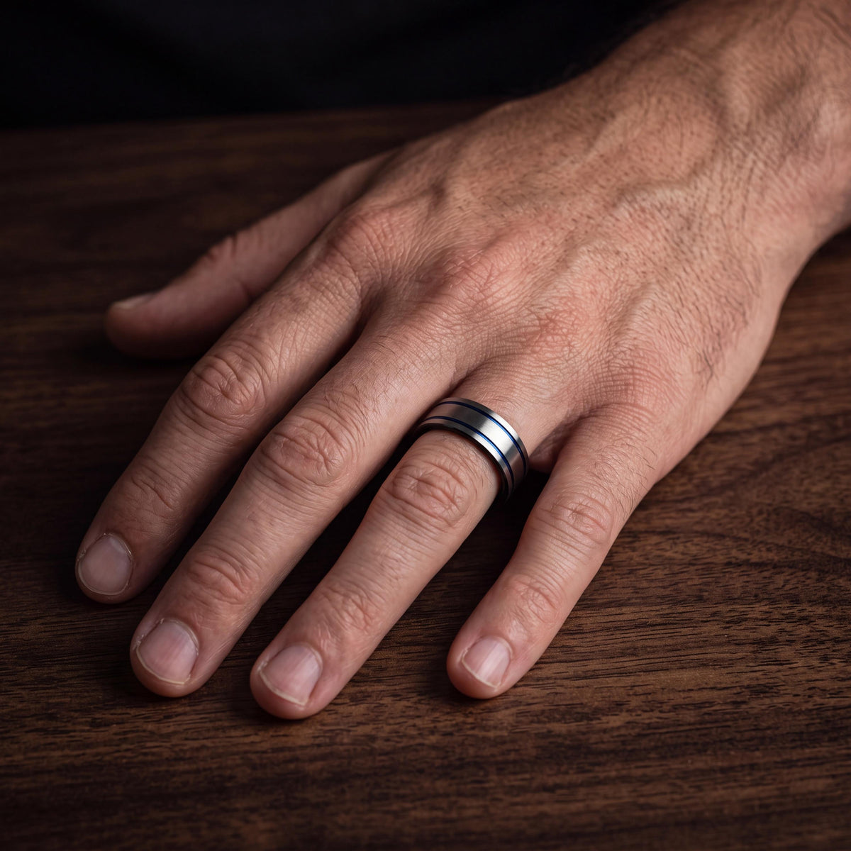 Mens Wedding Band Tungsten,Mens Wedding Bands,70Th Wedding Anniversary,Silver Couple Ring,Newly Wed Gifts Black,Dainty Blue Ring Stackable,8