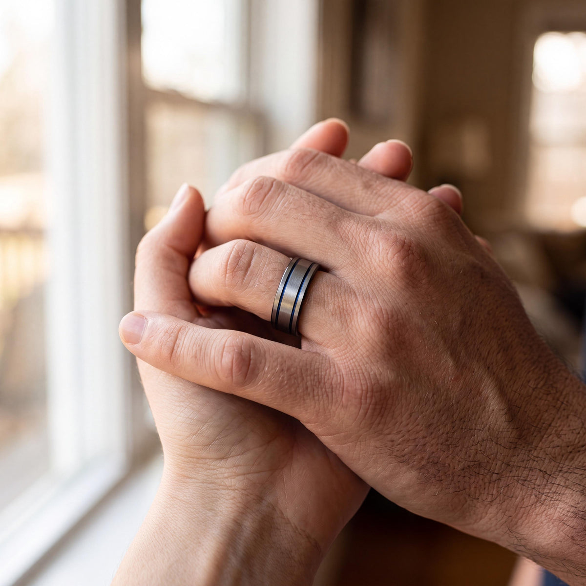 Mens Wedding Band Tungsten,Mens Wedding Bands,70Th Wedding Anniversary,Silver Couple Ring,Newly Wed Gifts Black,Dainty Blue Ring Stackable,8