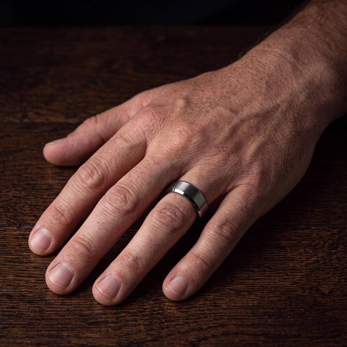 Mens Wedding Band Silver | Gray Tungsten Ring Men | Anniversary Gift For Girlfriend | Couple Ring Set | Engagement Gift | Thank You Gift