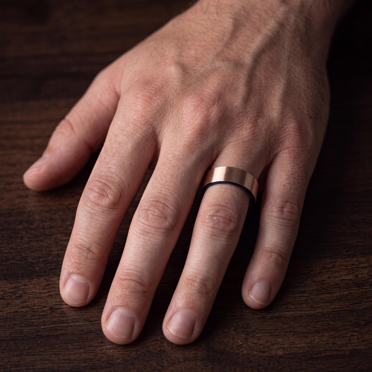 Tungsten Wedding Band,Mens Tungsten Wedding Band,Unique Wedding Bands,Mens 8Mm Two Tone Wedding Band,Rose Gold Engagement Ring,Royal Blue,10