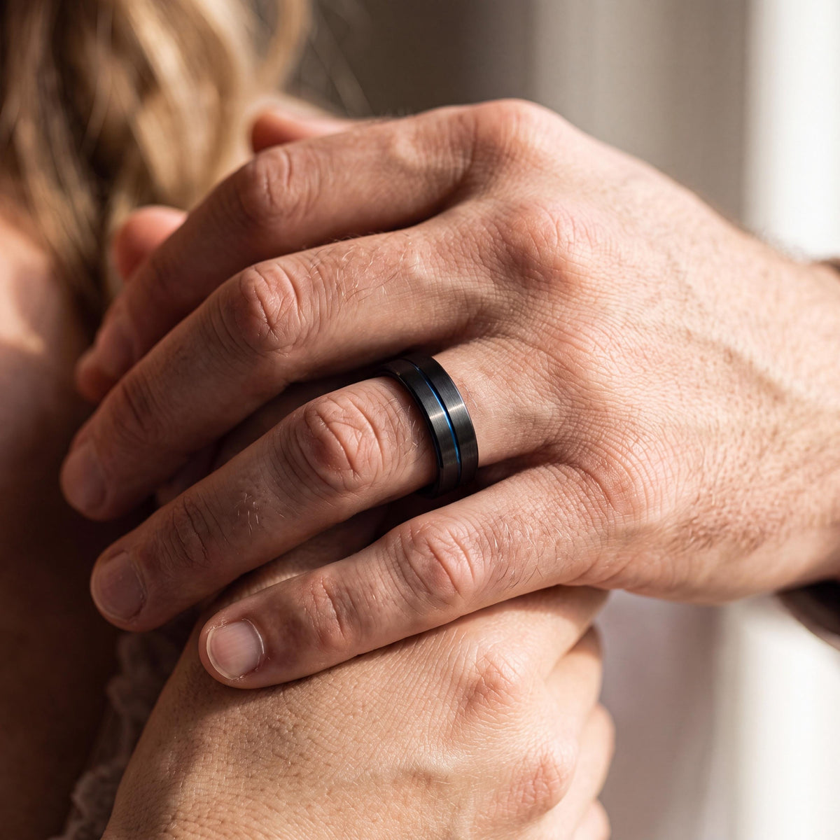 Wedding Ring,Mens Wedding Band Tungsten,Unique Mens Wedding Band,Mens Wedding Ring Unique,Mens Wedding Band Black,Dainty Blue Ring Stackable
