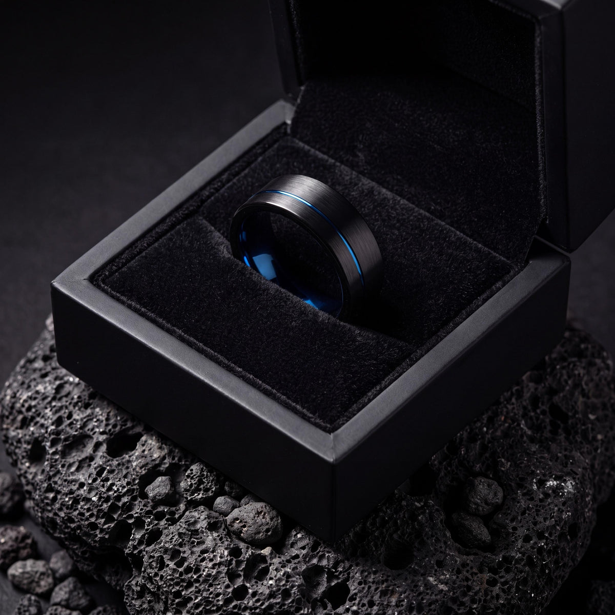 Wedding Ring,Mens Wedding Band Tungsten,Unique Mens Wedding Band,Mens Wedding Ring Unique,Mens Wedding Band Black,Dainty Blue Ring Stackable