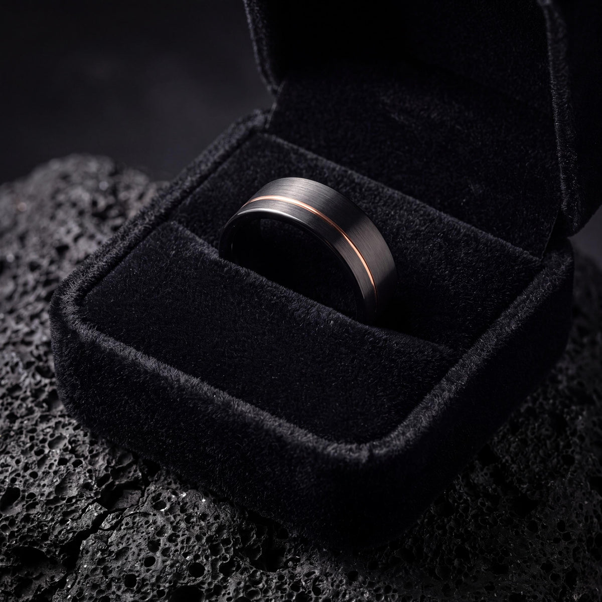 Tungsten Wedding Band,Tungsten Wedding Band,Unique Wedding Band,Thin Wedding Band,Gunmetal Men Wedding Band,Female Rose Gold Wedding Band,10