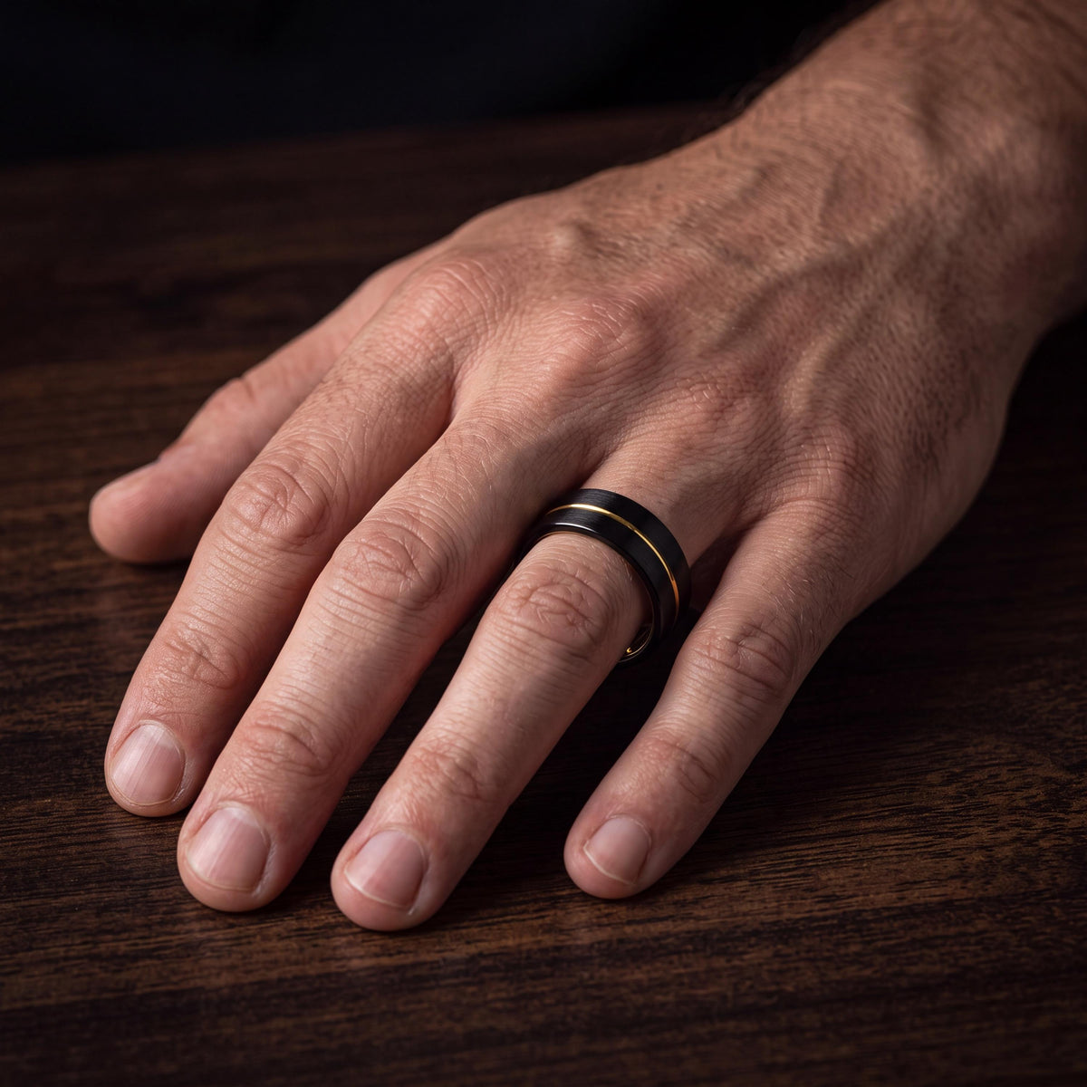 Wedding Bands,Mens Wedding Band Tungsten,Couples Wedding Bands,Wedding Band Tungsten Carbide,Chunky Abstract Gold Rings,Black Wedding Band,8