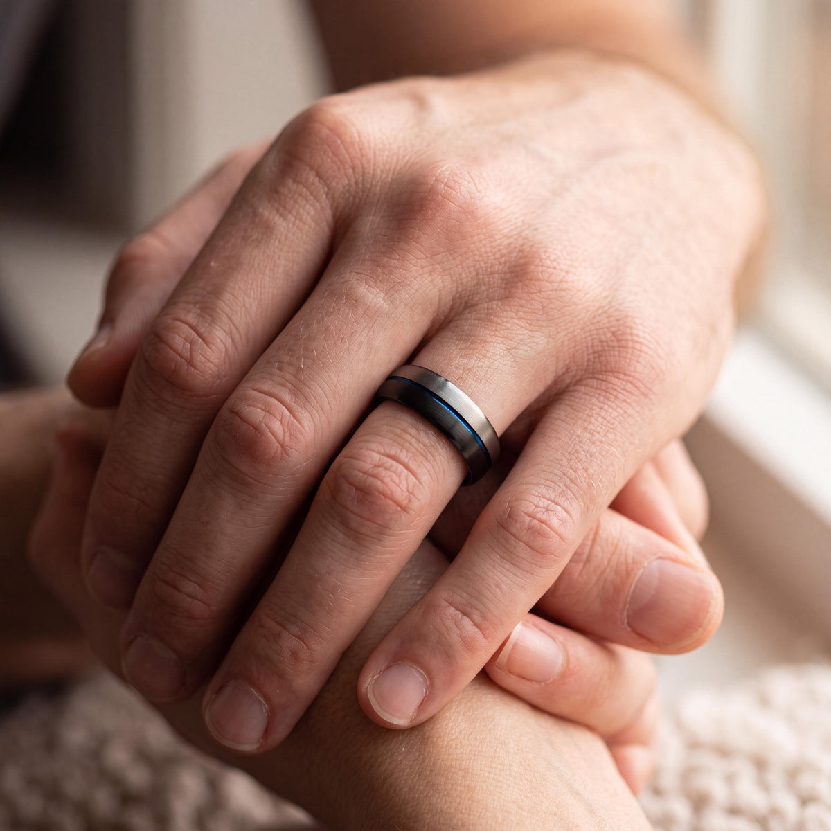 Tungsten Wedding Band,Mens Tungsten Wedding Band,Unique Mens Wedding Band,Custom Wedding Band,Rings Silver,Black Metal,Blue Wedding Bands,10