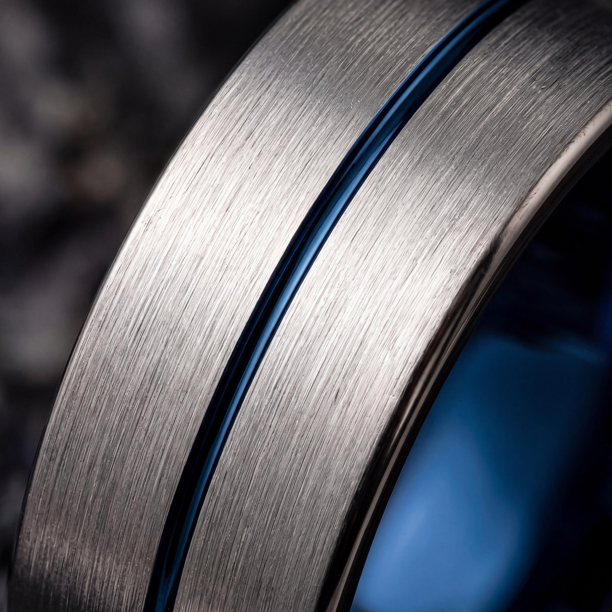 Mens Wedding Band,Mens Tungsten Wedding Band,Wedding Engagement Rings,Unique Matching Wedding Bands,Gunmetal,Gray,Dainty Blue Ring Stackable