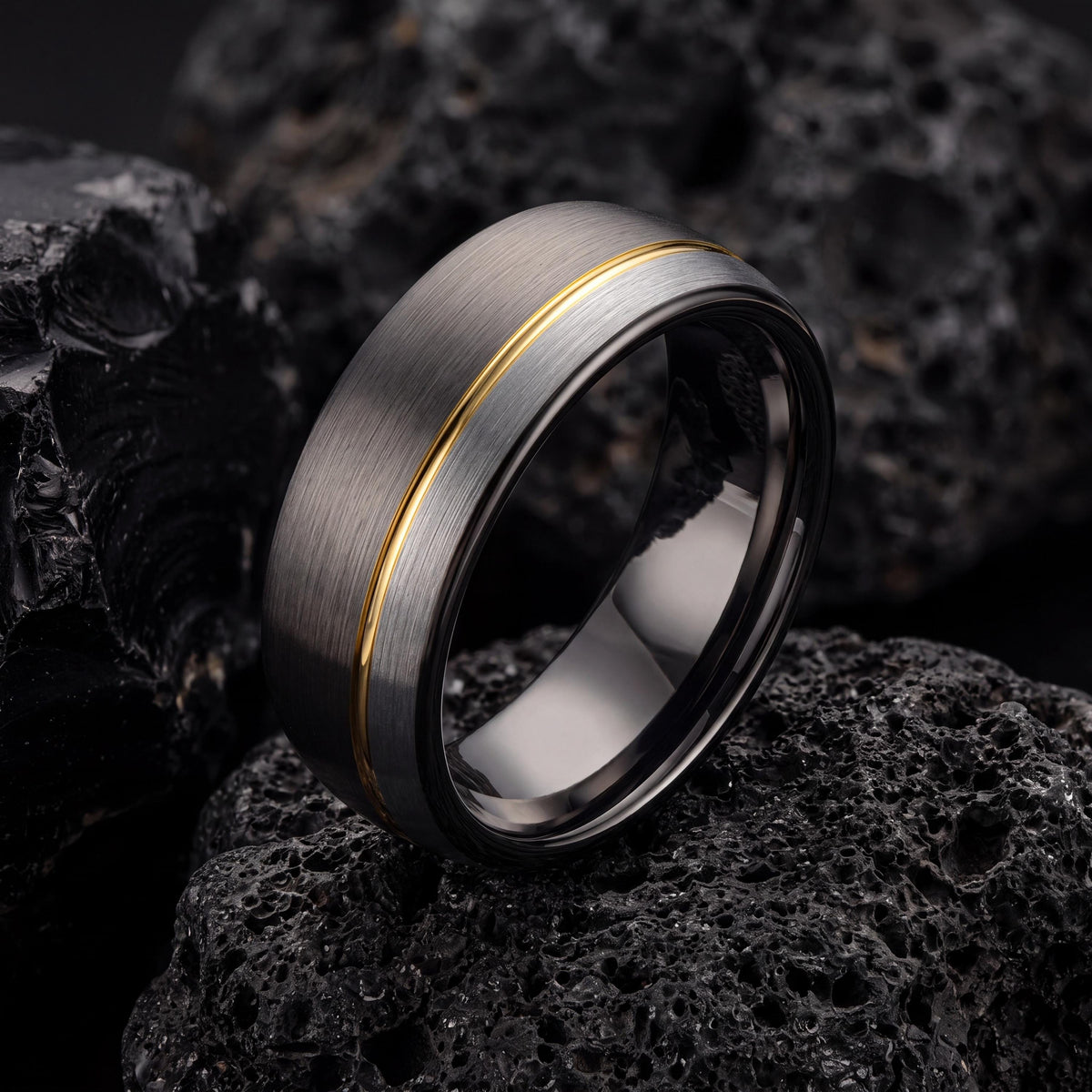 Tungsten Wedding Band,Mens Wedding Bands,Wedding Ring Set His and Hers Unique,Gunmetal Men Wedding Band,Gold Jewlery,Silver Handmade Ring,10