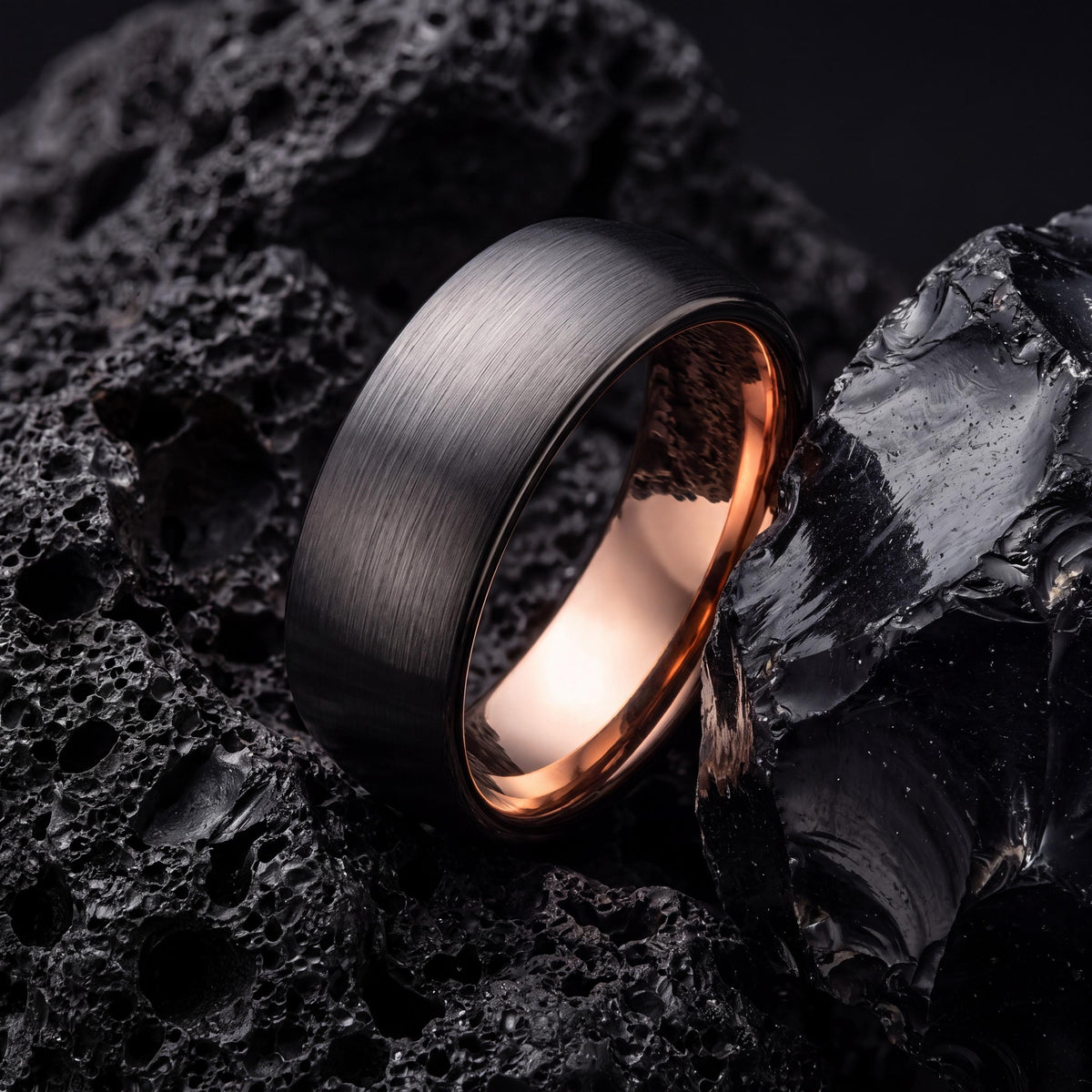 Mens Wedding Band,Mens Tungsten Wedding Band,Curved Wedding Band,Womans Wedding Band Ring,Male Wedding Band Gunmetal 6mm,Rose Wedding Band,8