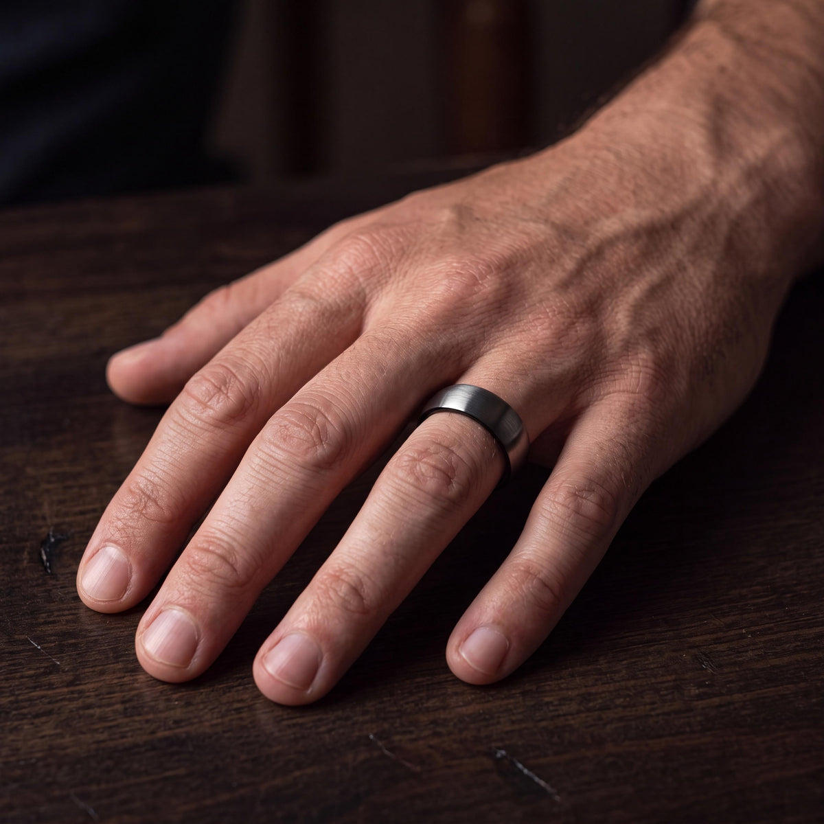 Wedding Band,Mens Tungsten Wedding Band,Matching Wedding Bands His and Hers,Female Wedding Ring,Male Wedding Band Gunmetal 6mm,Black Metal,8