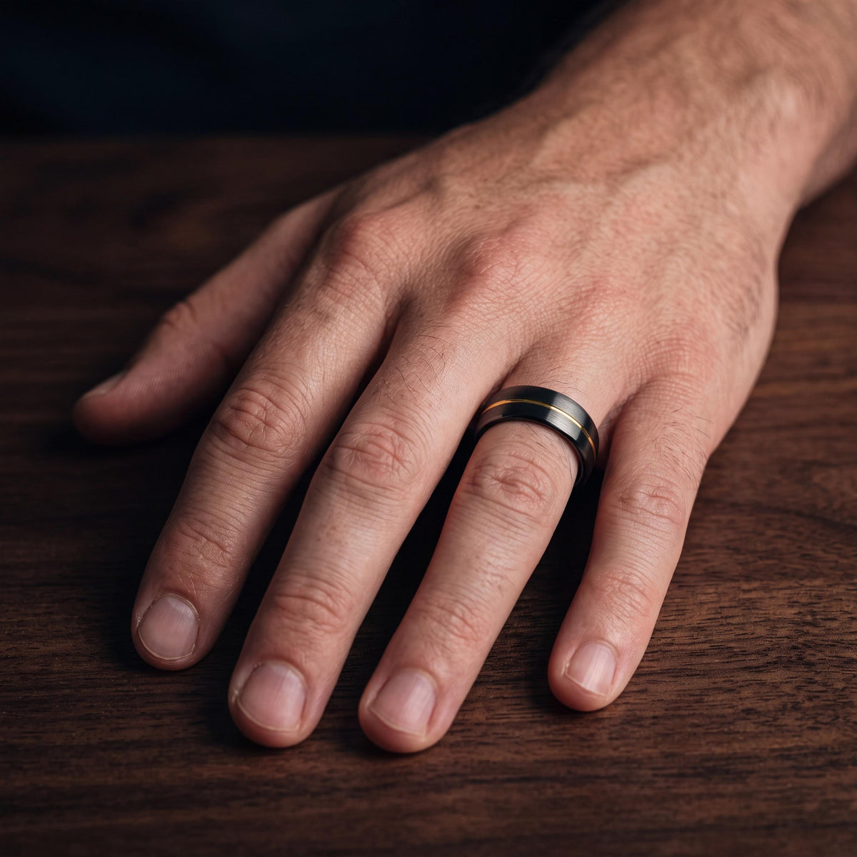 Mens Wedding Band,Mens Tungsten Wedding Band,Matching Wedding Bands,25Th Wedding Anniversary Ring,Gunmetal Men Wedding Band,18K Gold Rings,8