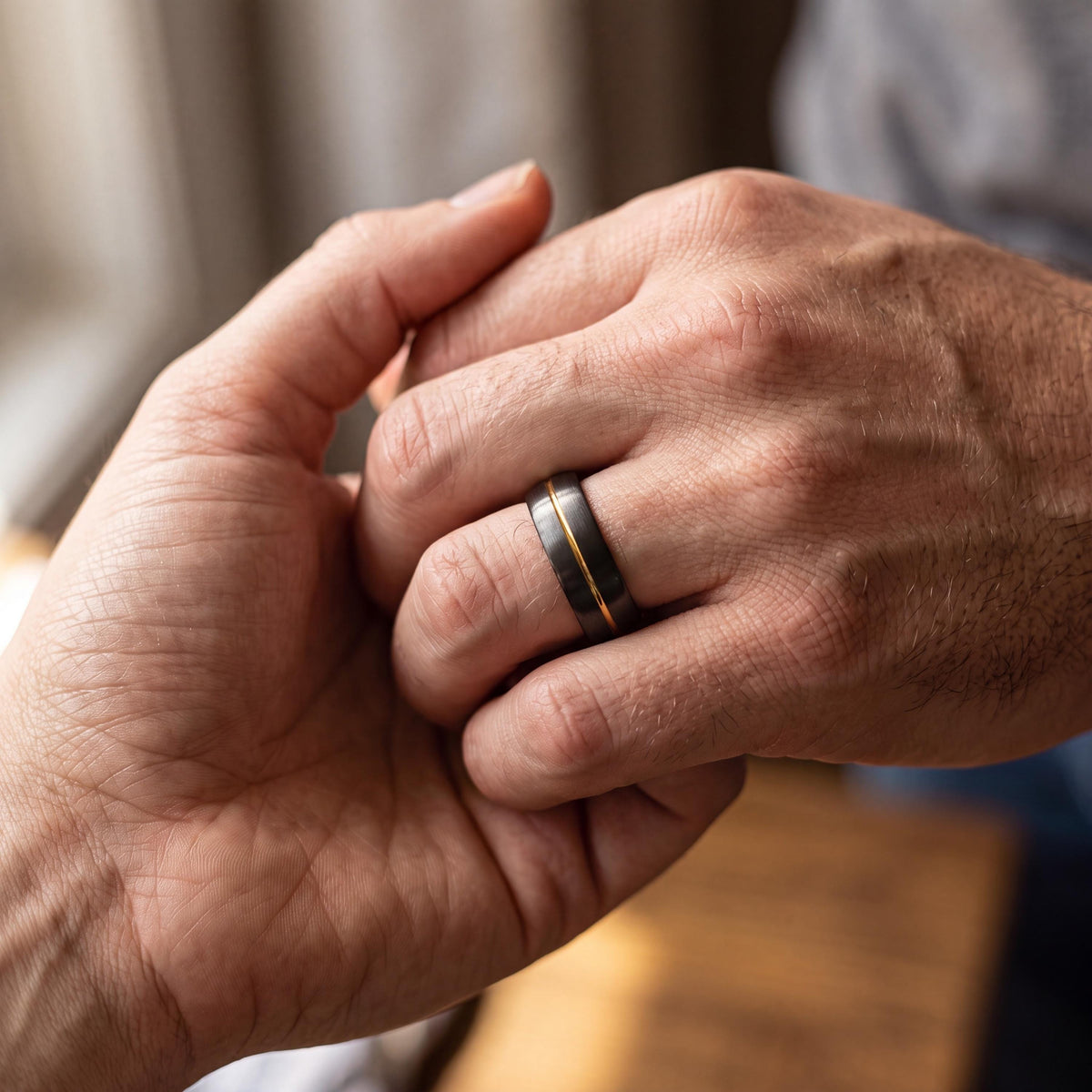 Mens Wedding Band,Mens Tungsten Wedding Band,Matching Wedding Bands,25Th Wedding Anniversary Ring,Gunmetal Men Wedding Band,18K Gold Rings,8