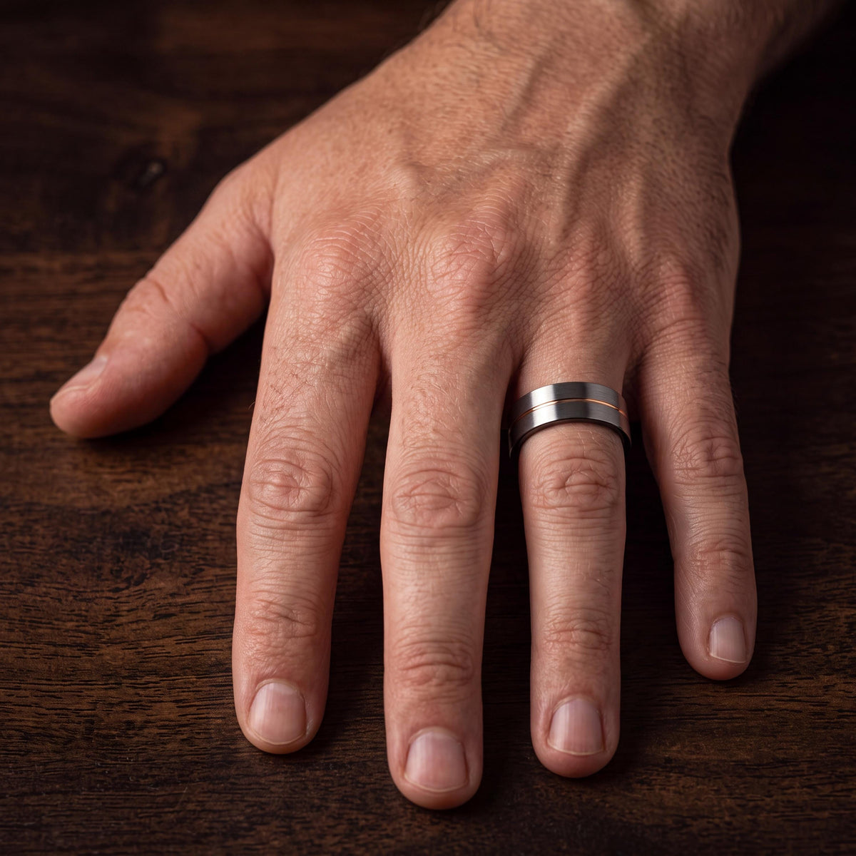 Mens Wedding Band,Tungsten Wedding Band,Couples Wedding Bands,Contour Wedding Band,Gunmetal,Womens Silver Rings,Rose Gold Cursive Letters,10