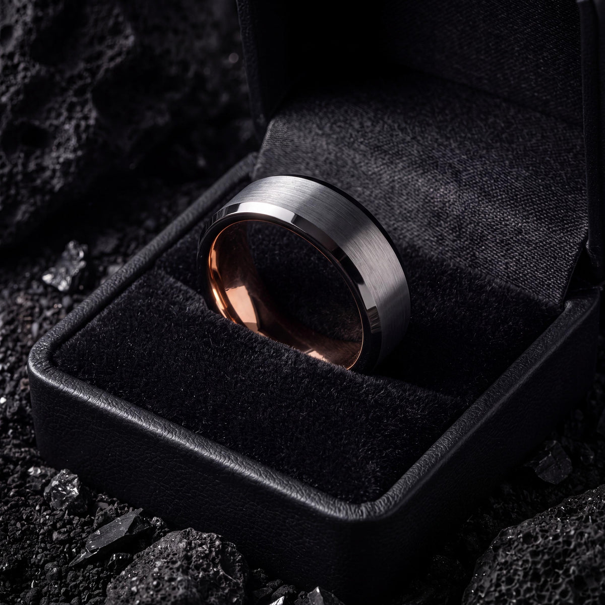 Mens Tungsten Wedding Band,Matching Wedding Bands,25Th Wedding Anniversary Ring,Gunmetal,Minimalist Silver Ring,Rose Gold Engagement Ring,10
