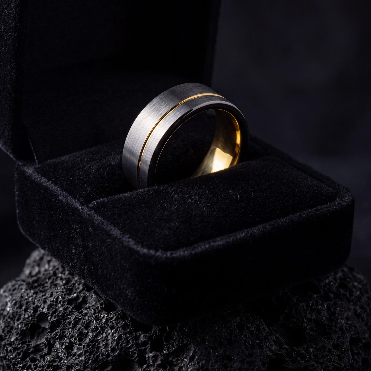 Mens Wedding Band Tungsten,Unique Mens Wedding Band,His and Her Wedding Bands,Gunmetal,Dainty Gold Rings 18K,Handmade Jewelry Rings Silver,8