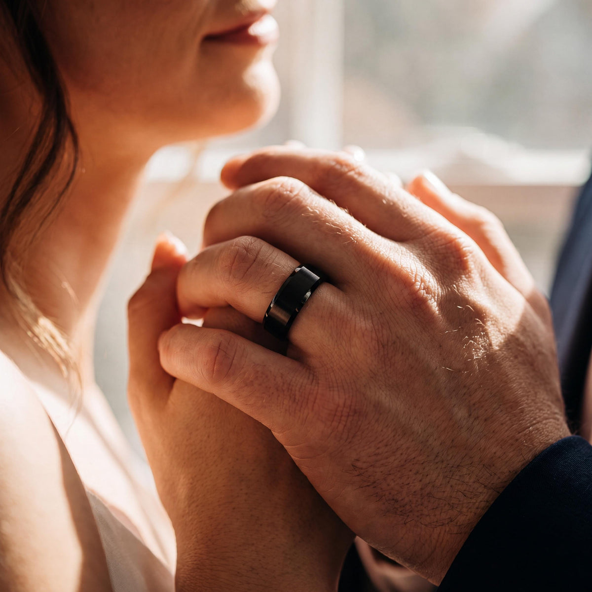Wedding Band,Mens Wedding Band Tungsten,Wedding Band Set His And Hers,Wedding Bands Set His And Hers,Black Jewelry,For,Gifts,Anniversary,Her