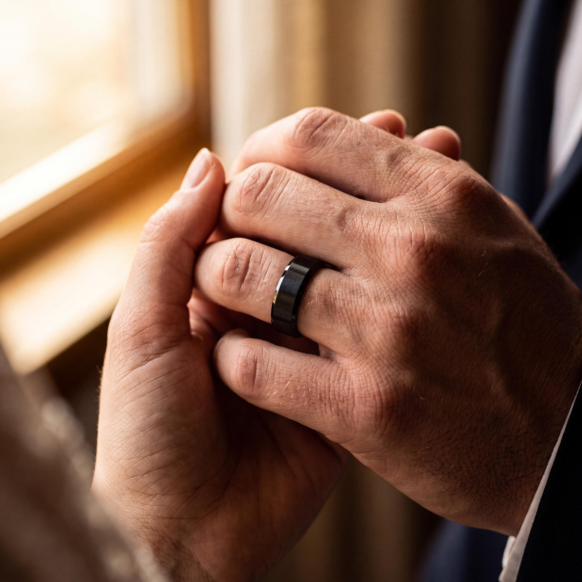 Black Tungsten Ring, Mens Wedding Band, Black Engagement Ring, Couple Promise Ring, Tungsten Carbide Ring, Anniversary Ring, Unique Ring
