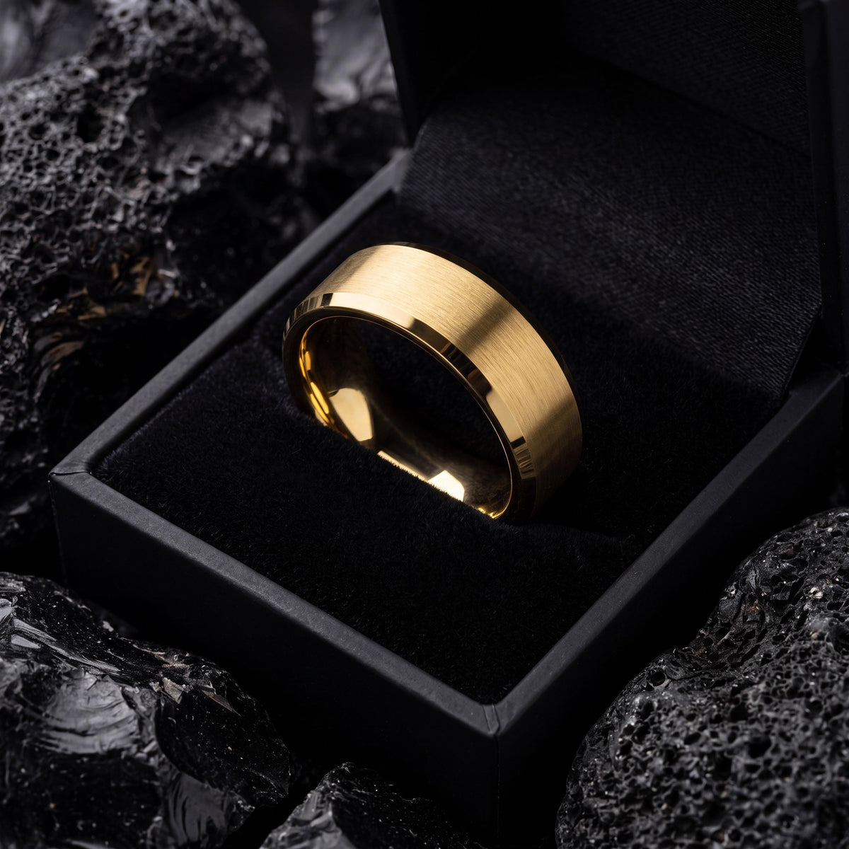 Yellow Gold Tungsten Wedding Ring, Mens Womens Wedding Band, Couple Promise Ring, Personalized Gifts For Couple, women, men, Tungsten