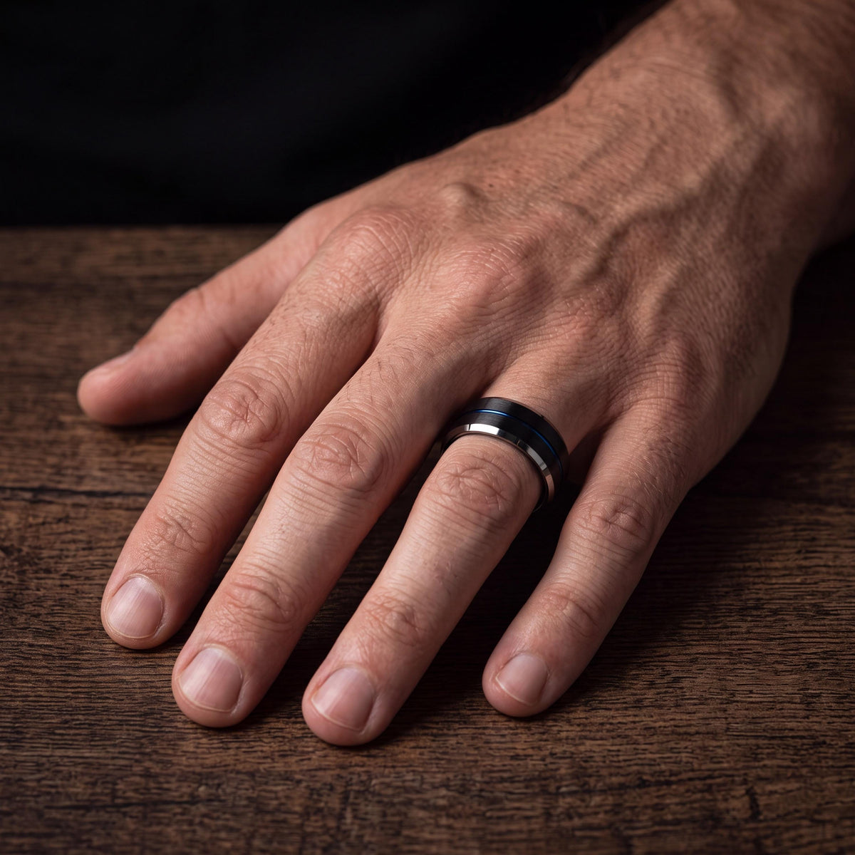Mens Wedding Band,Mens Tungsten Wedding Band,Curved Wedding Band,Wedding Band Mens,Silver Mens Rings,Black Rings Women,Dusty Blue Wedding,10