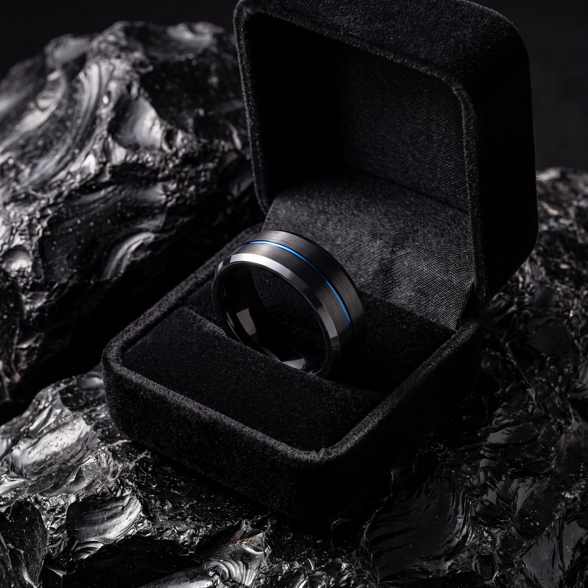 Mens Wedding Band,Mens Tungsten Wedding Band,Curved Wedding Band,Wedding Band Mens,Silver Mens Rings,Black Rings Women,Dusty Blue Wedding,10
