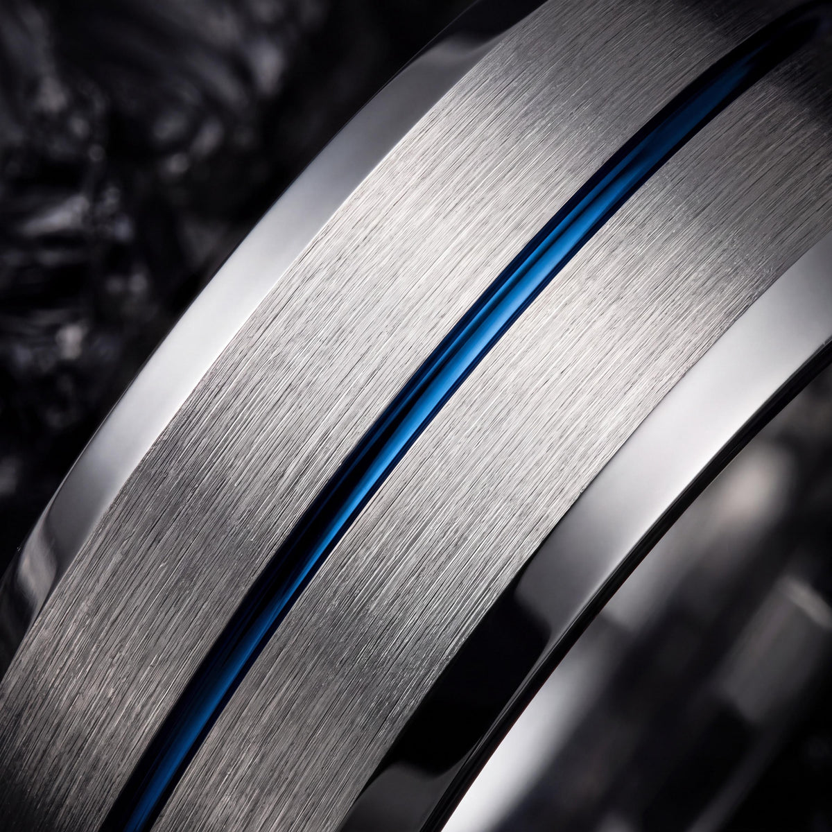 Wedding Ring,Mens Tungsten Wedding Band,Curved Wedding Band,Wedding Band Ring,Silver And Blue Band Ring,Silver Statement Ring,Blue Band Ring